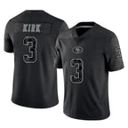 Johmsee SF.49ers #3 Christian Kirk Player Black Limited Reflective Home Game Stitched Jerseys