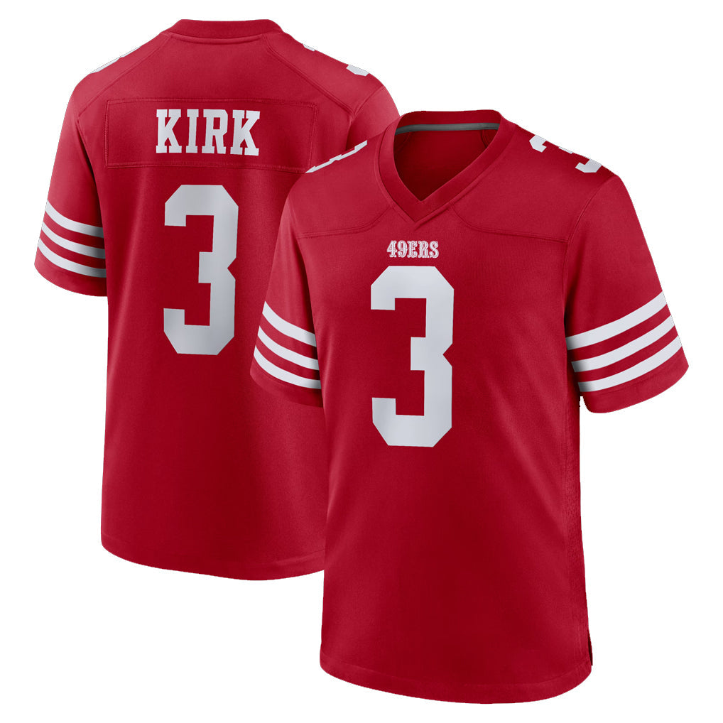 Johmsee SF.49ers #3 Christian Kirk Player Red Game Home Stitched Jerseys