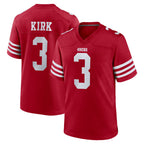 Johmsee SF.49ers #3 Christian Kirk Player Red Game Home Stitched Jerseys
