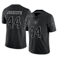Johmsee SF.49ers #44 Kyle Juszczyk Player Black Limited Reflective Home Game Stitched Jerseys