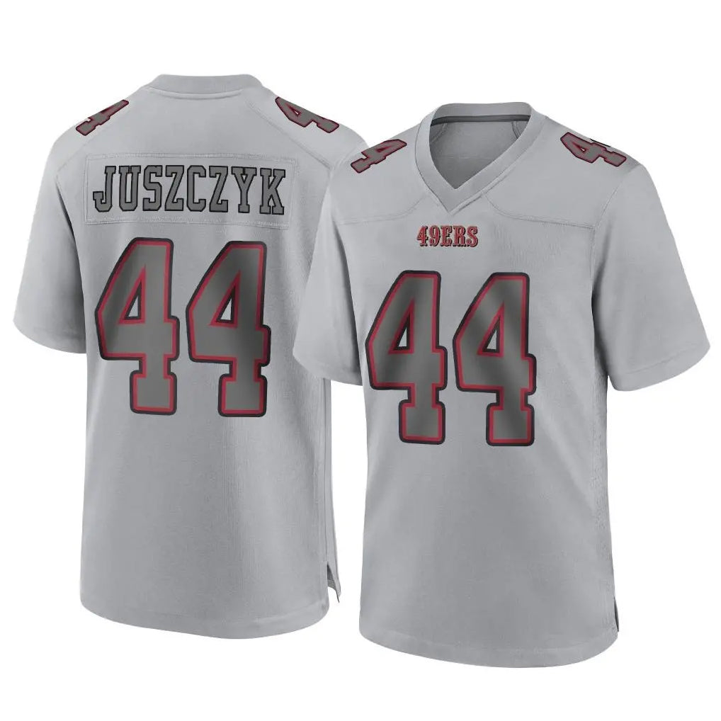 Johmsee SF.49ers #44 Kyle Juszczyk Player Gray Atmosphere Fashion Home Game Stitched Jerseys