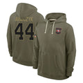Johmsee SF.49ers #44 Kyle Juszczyk Player Olive Salute to Service Pullover Hoodies Limited Stitched Jerseys