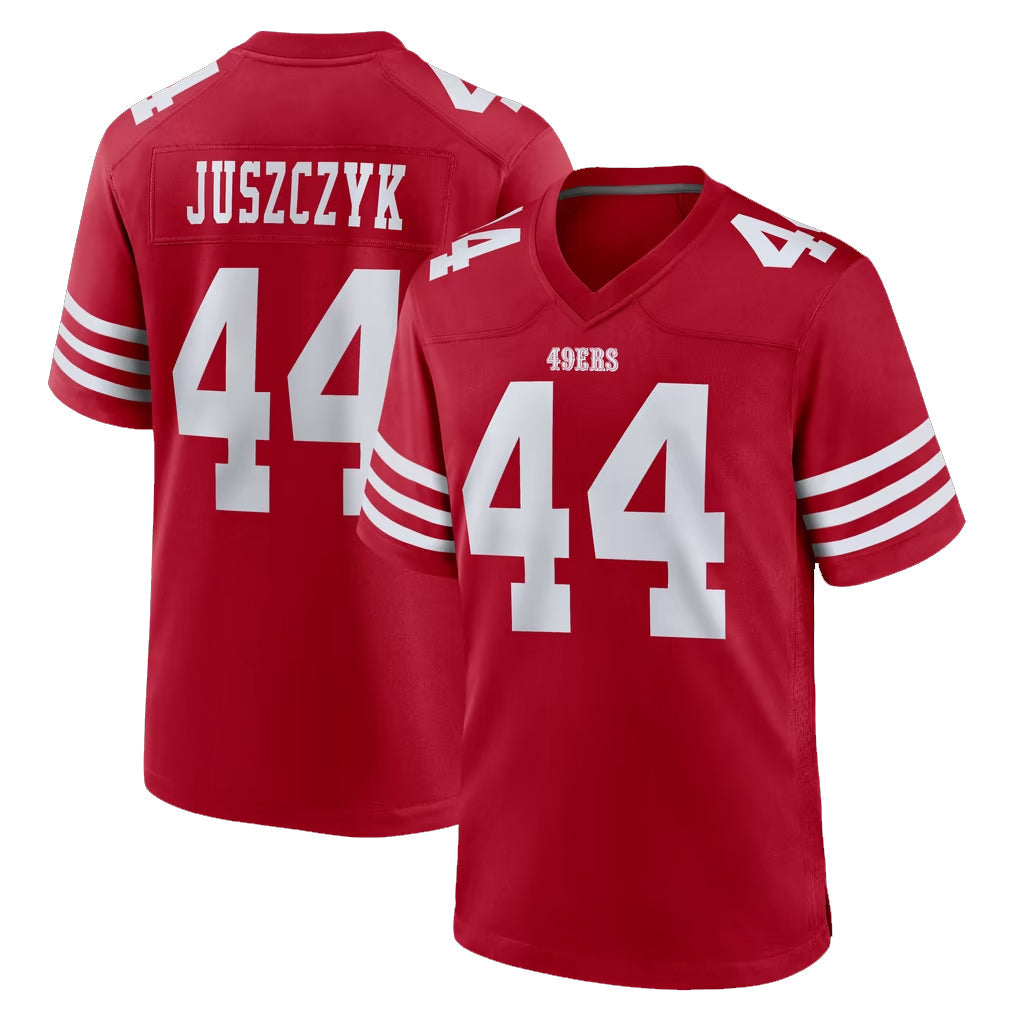 Johmsee SF.49ers #44 Kyle Juszczyk Player Red Game Home Stitched Jerseys