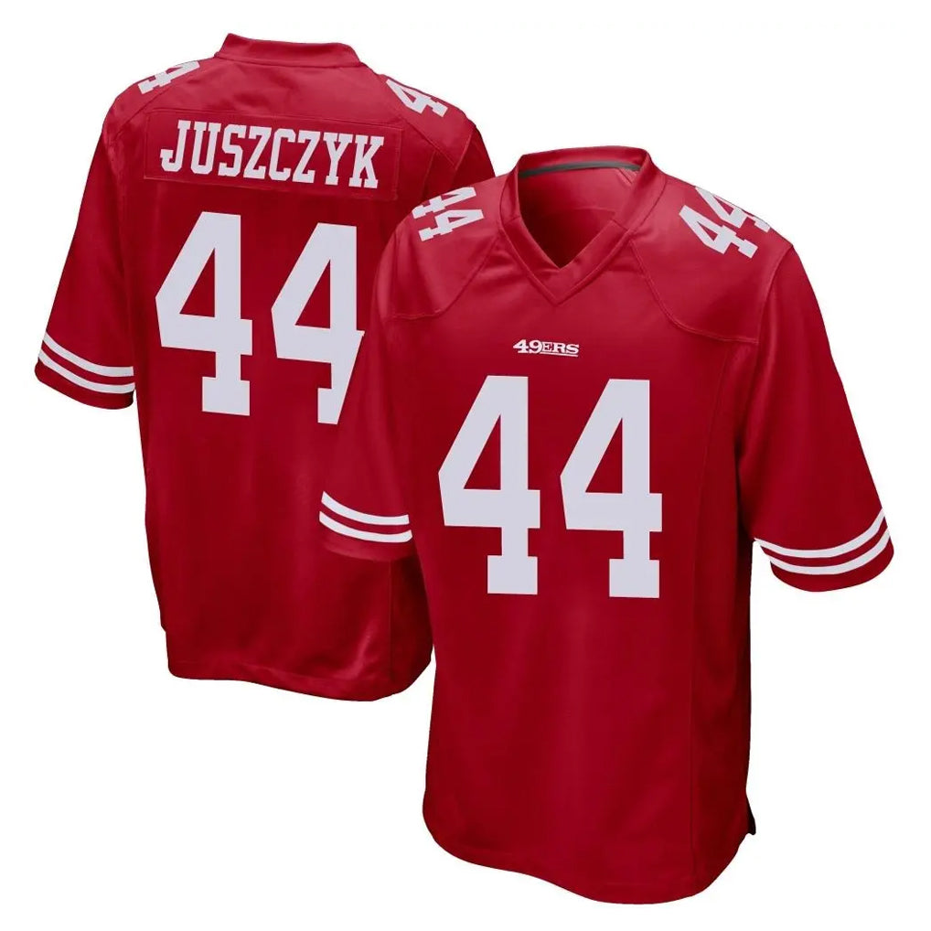 Johmsee SF.49ers #44 Kyle Juszczyk Player Red Home Game Stitched Jerseys