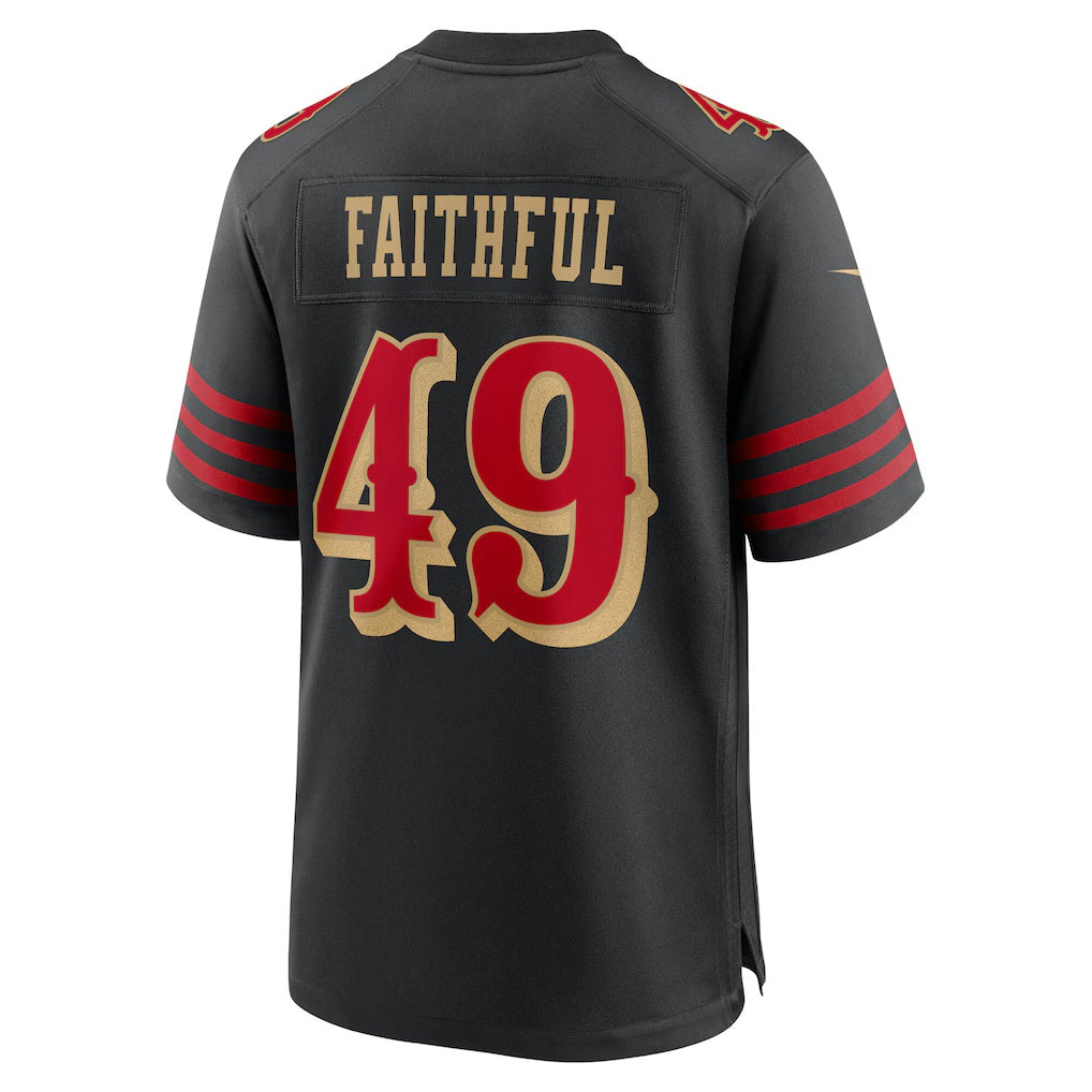 Johmsee SF.49ers #49 The Faithful Black 2025 Rivalries Collection Game Stitched Jerseys