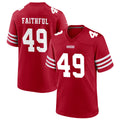 Johmsee SF.49ers #49 The Faithful Player Scarlet Home Game Football Jerseys