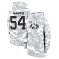 Johmsee SF.49ers #54 Fred Warner Player Arctic Camo Salute to Service Hoodies Stitched Jerseys