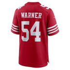 Johmsee SF.49ers #54 Fred Warner Scarlet Player Game Stitched Jerseys
