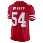 Johmsee SF.49ers #54 Fred Warner Scarlet Team Vapor F.U.S.E. Stitched Limited Jerseys
