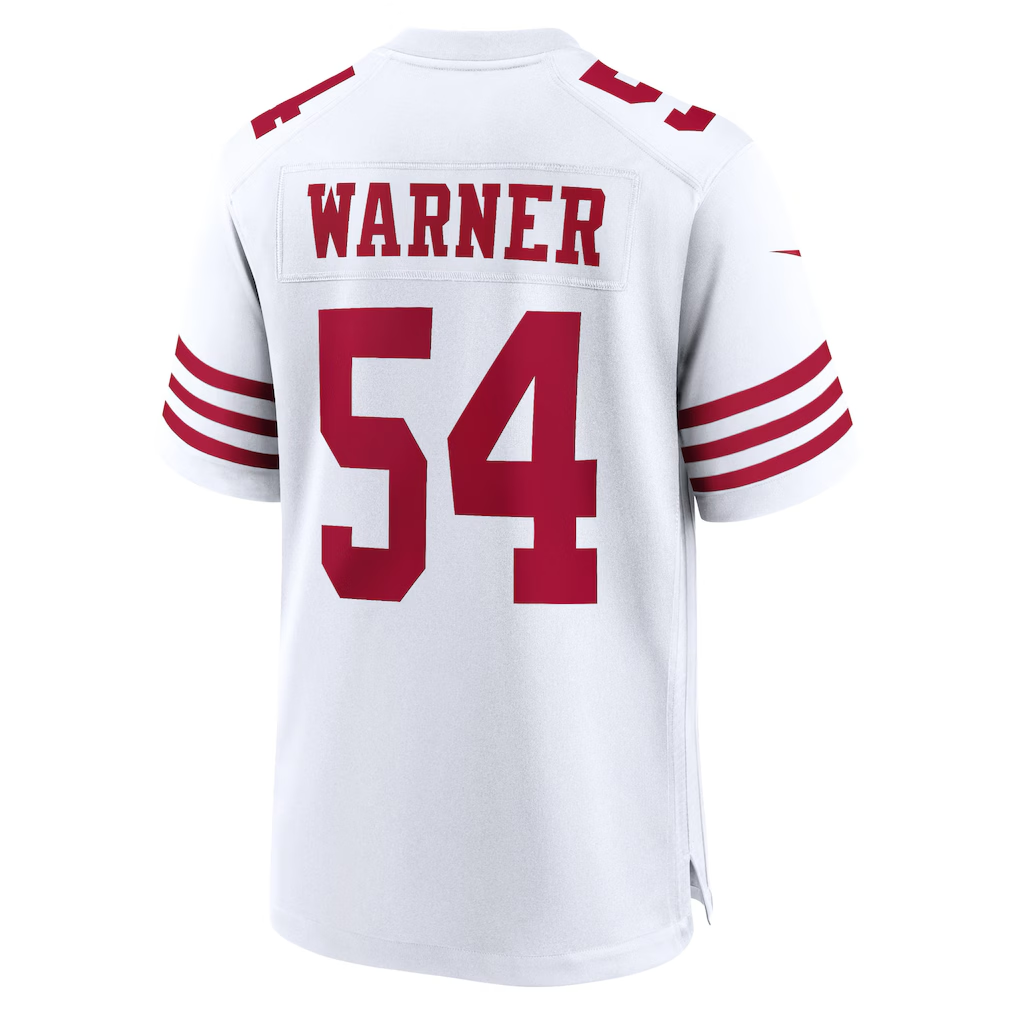 Johmsee SF.49ers #54 Fred Warner White Player Game Stitched Jerseys