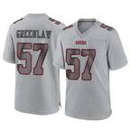 Johmsee SF.49ers #57 Dre Greenlaw Player Gray Atmosphere Fashion Home Game Stitched Jerseys
