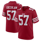 Johmsee SF.49ers #57 Dre Greenlaw Player Red Game Home Stitched Jerseys