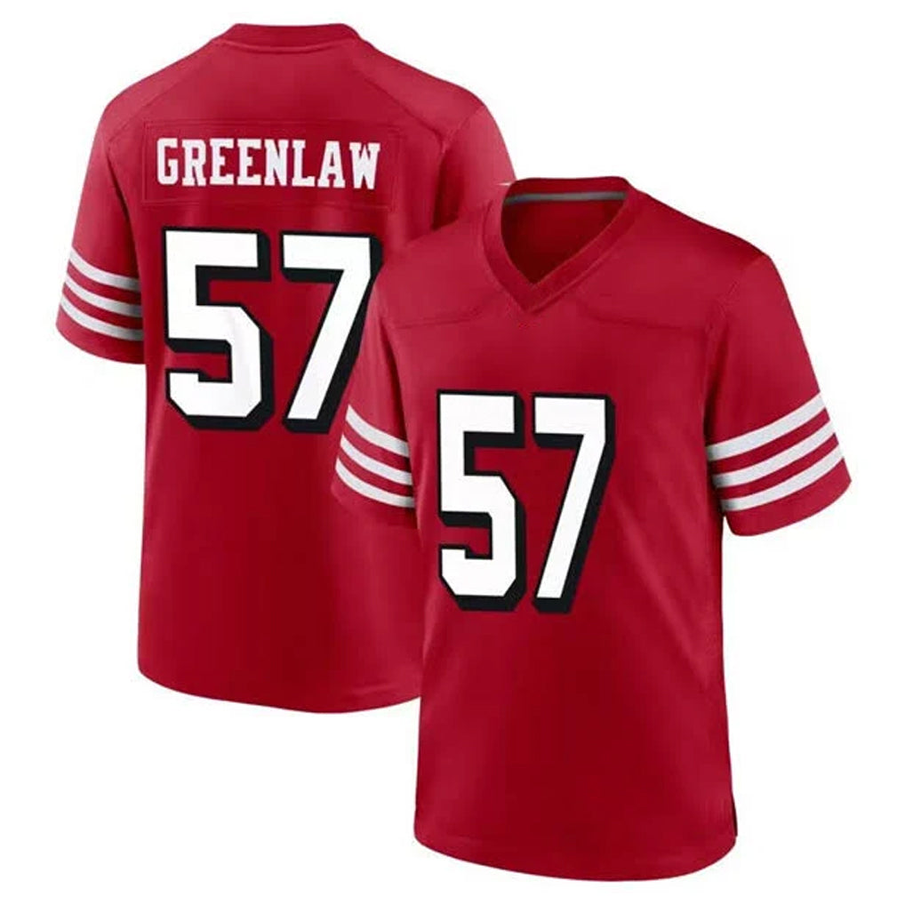 Johmsee SF.49ers #57 Dre Greenlaw Player Red Limited Alternate Home Game Stitched Jerseys