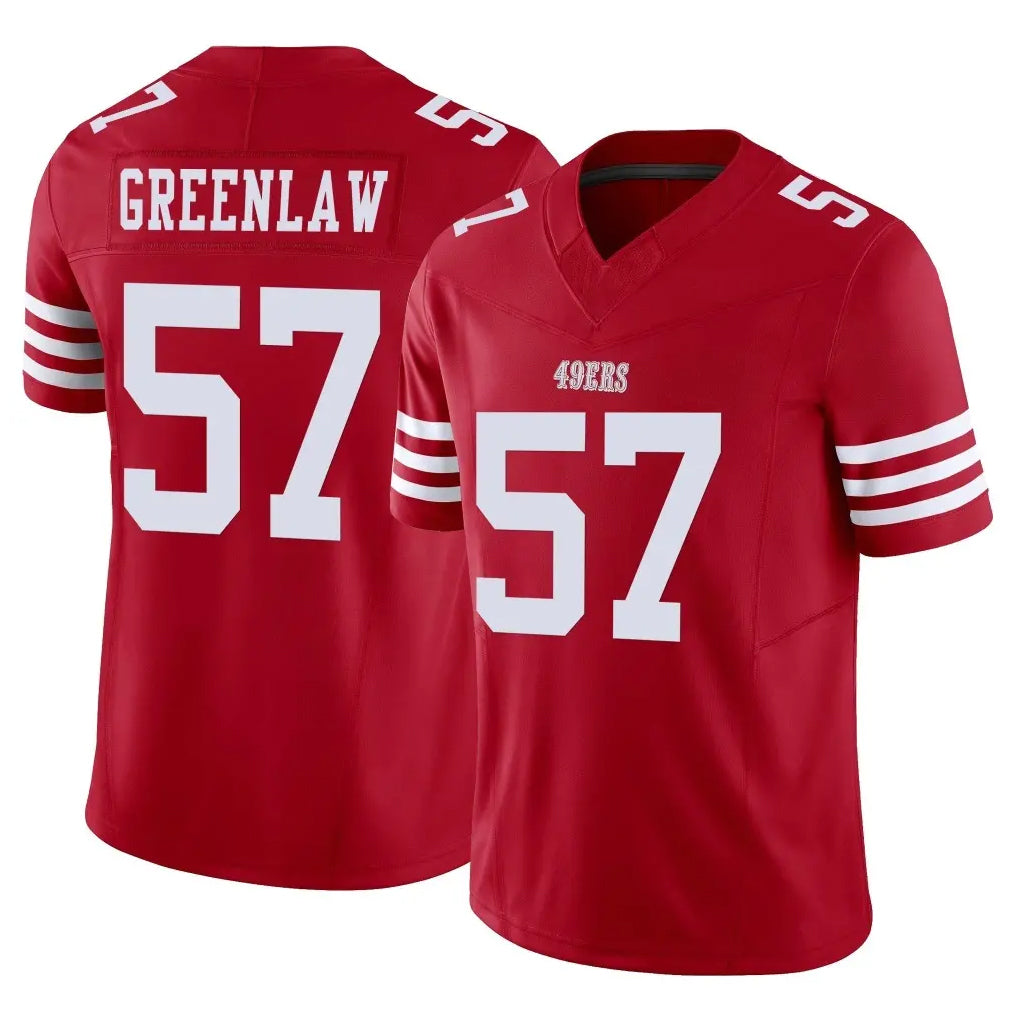 Johmsee SF.49ers #57 Dre Greenlaw Player Red Limited Vapor F.U.S.E. Home Game Stitched Jerseys