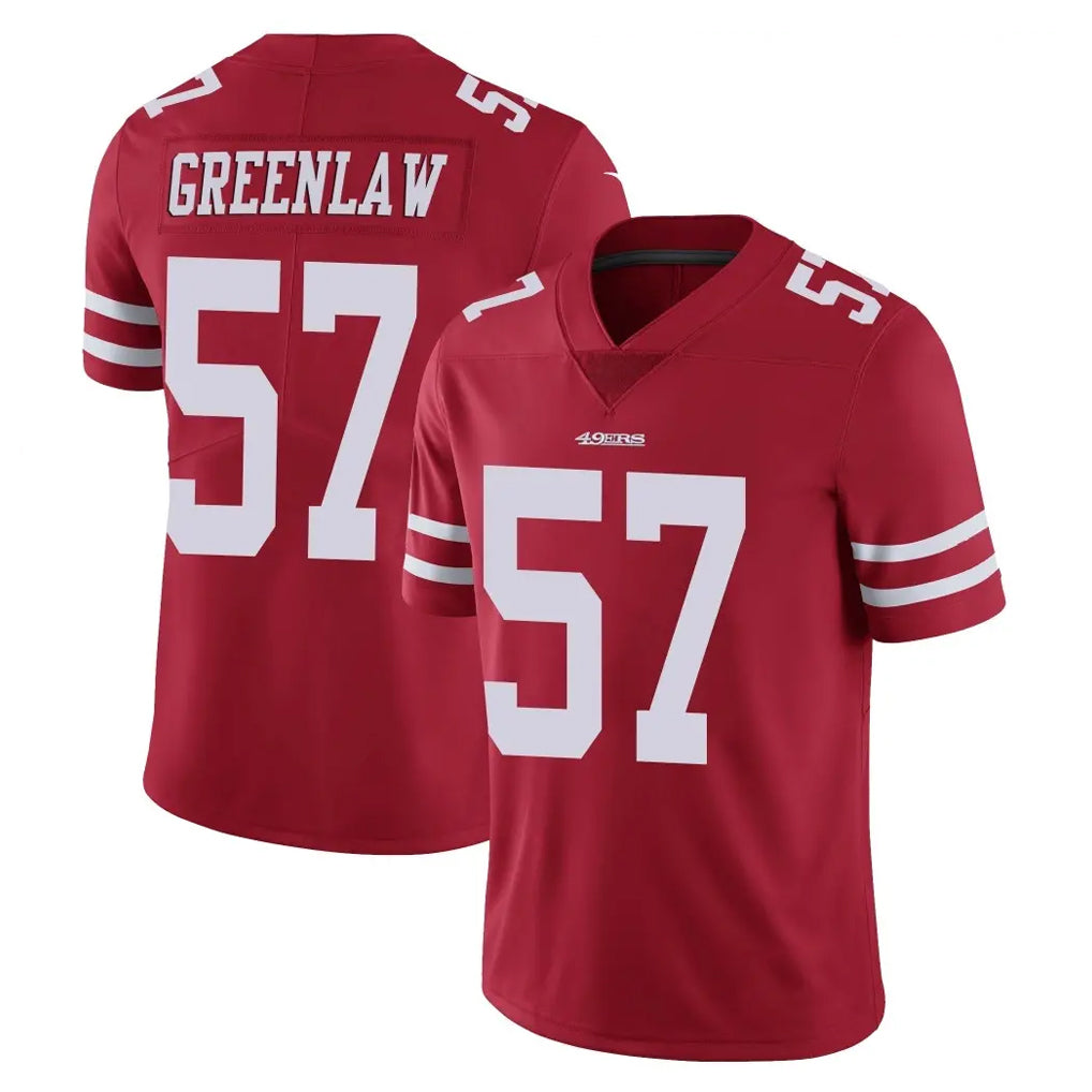 Johmsee SF.49ers #57 Dre Greenlaw Player Red Limited Vapor Untouchable Home Game Stitched Jerseys