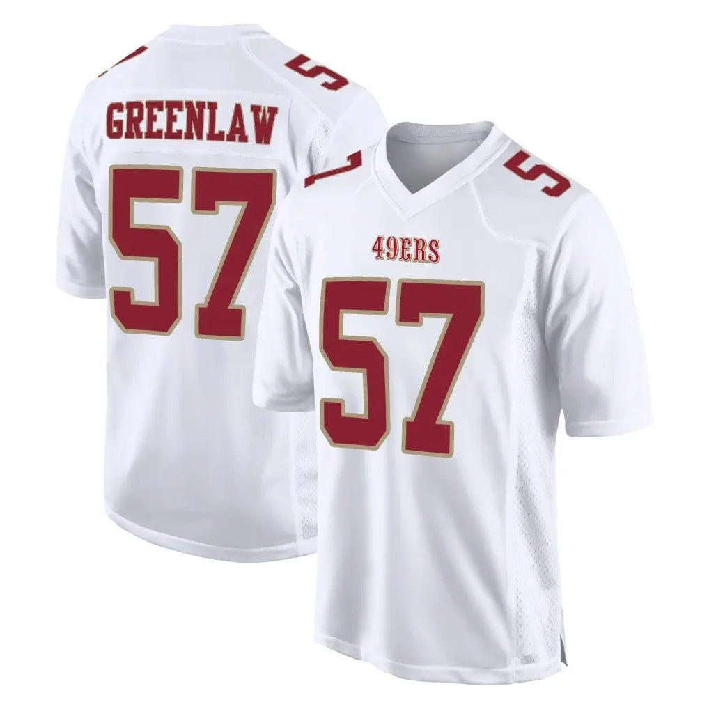 Johmsee SF.49ers #57 Dre Greenlaw Player White Fashion Home Game Stitched Jerseys