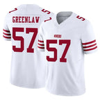 Johmsee SF.49ers #57 Dre Greenlaw Player White Limited Vapor F.U.S.E. Home Game Stitched Jerseys