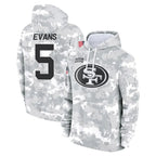 Johmsee SF.49ers #5 Mike Evans Player Arctic Camo Limited Salute to Service Pullover Hoodies Game Stitched Jerseys