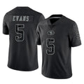 Johmsee SF.49ers #5 Mike Evans Player Black Limited Reflective Home Game Stitched Jerseys