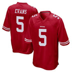 Johmsee SF.49ers #5 Mike Evans Player Red Home Game Stitched Jerseys