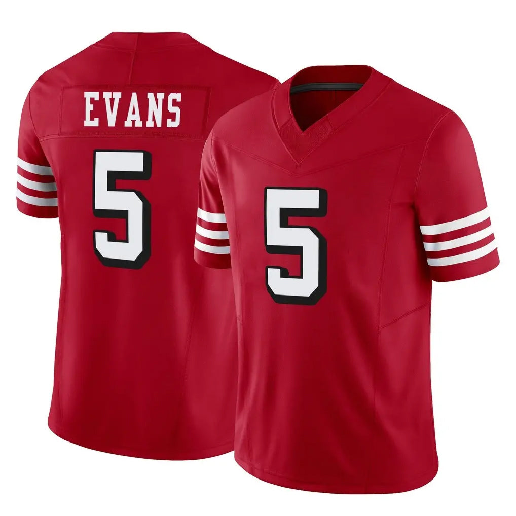 Johmsee SF.49ers #5 Mike Evans Player Red Limited Alternate Vapor F.U.S.E. Home Game Stitched Jerseys