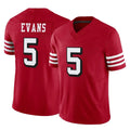 Johmsee SF.49ers #5 Mike Evans Player Red Limited Alternate Vapor F.U.S.E. Home Game Stitched Jerseys