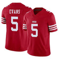 Johmsee SF.49ers #5 Mike Evans Player Red Limited Vapor F.U.S.E. Home Game Stitched Jerseys