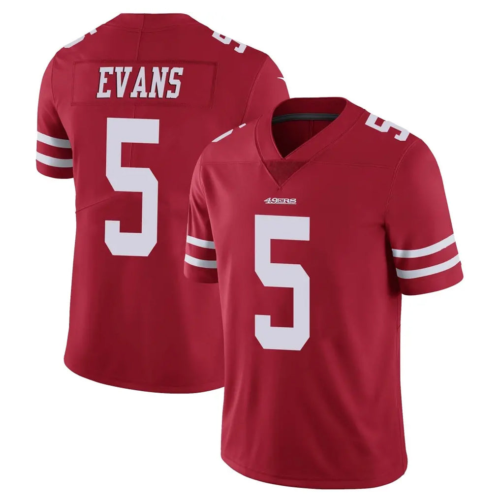 Johmsee SF.49ers #5 Mike Evans Player Red Limited Vapor Untouchable Home Game Stitched Jerseys