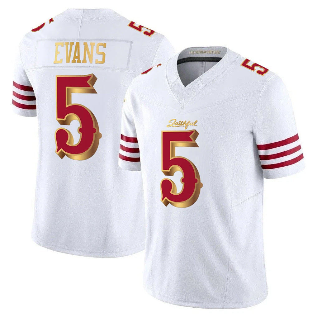 Johmsee SF.49ers #5 Mike Evans Player White 2025 Rivalries Collection Game Limited Stitched Jerseys