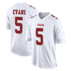Johmsee SF.49ers #5 Mike Evans Player White Fashion Home Game Stitched Jerseys
