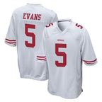 Johmsee SF.49ers #5 Mike Evans Player White Home Game Stitched Jerseys