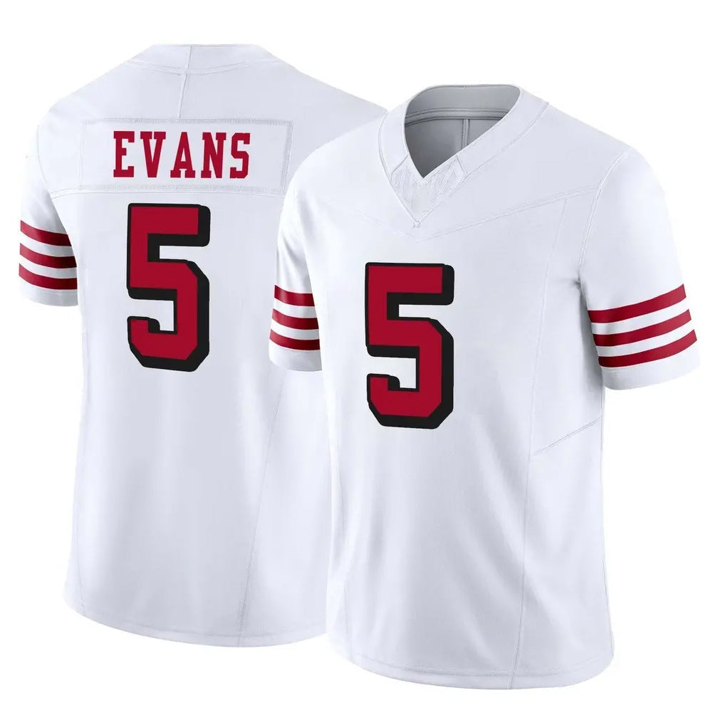 Johmsee SF.49ers #5 Mike Evans Player White Limited Alternate Vapor F.U.S.E. Home Game Stitched Jerseys