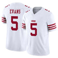 Johmsee SF.49ers #5 Mike Evans Player White Limited Vapor F.U.S.E. Home Game Stitched Jerseys