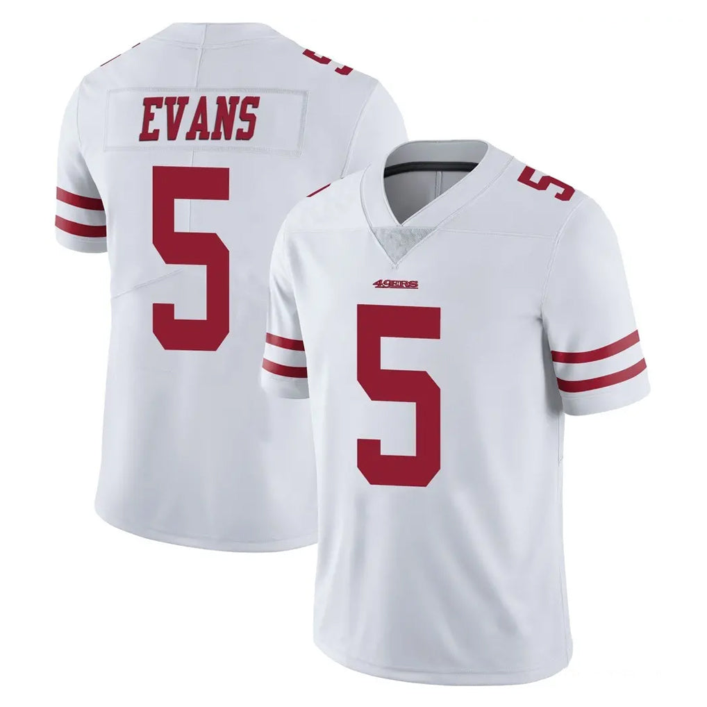 Johmsee SF.49ers #5 Mike Evans Player White Limited Vapor Untouchable Home Game Stitched Jerseys