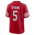 Johmsee SF.49ers #5 Mike Evans Scarlet Game Stitched Jerseys