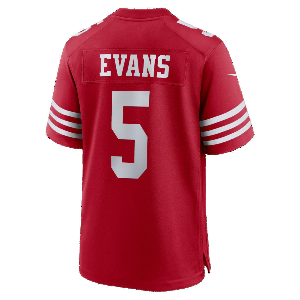 Johmsee SF.49ers #5 Mike Evans Scarlet Game Stitched Jerseys