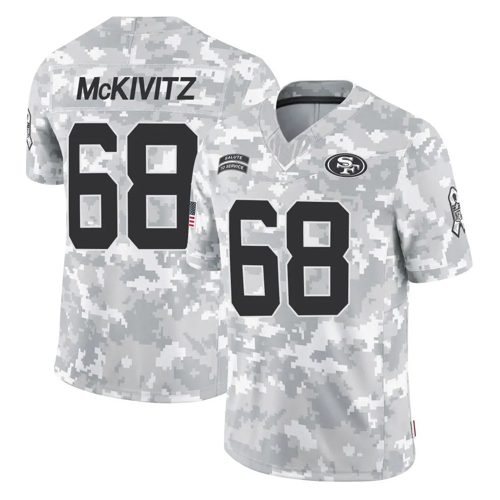 Johmsee SF.49ers #68 Colton McKivitz Player Arctic Camo Limited Salute To Service Home Game Stitched Jerseys