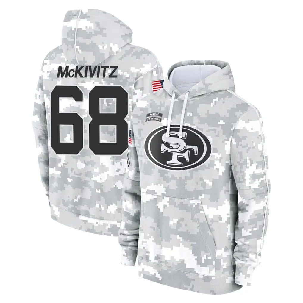 Johmsee SF.49ers #68 Colton McKivitz Player Arctic Camo Limited Salute to Service Pullover Hoodies Game Stitched Jerseys