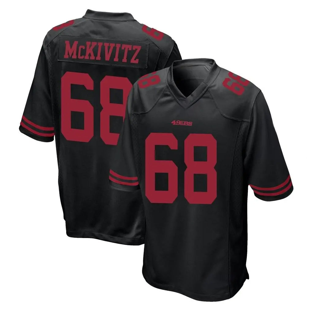 Johmsee SF.49ers #68 Colton McKivitz Player Black Alternate Home Game Stitched Jerseys