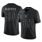 Johmsee SF.49ers #68 Colton McKivitz Player Black Limited Reflective Home Game Stitched Jerseys