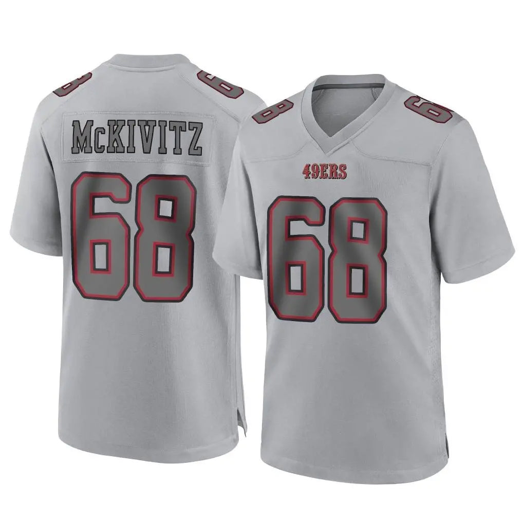 Johmsee SF.49ers #68 Colton McKivitz Player Gray Atmosphere Fashion Home Game Stitched Jerseys