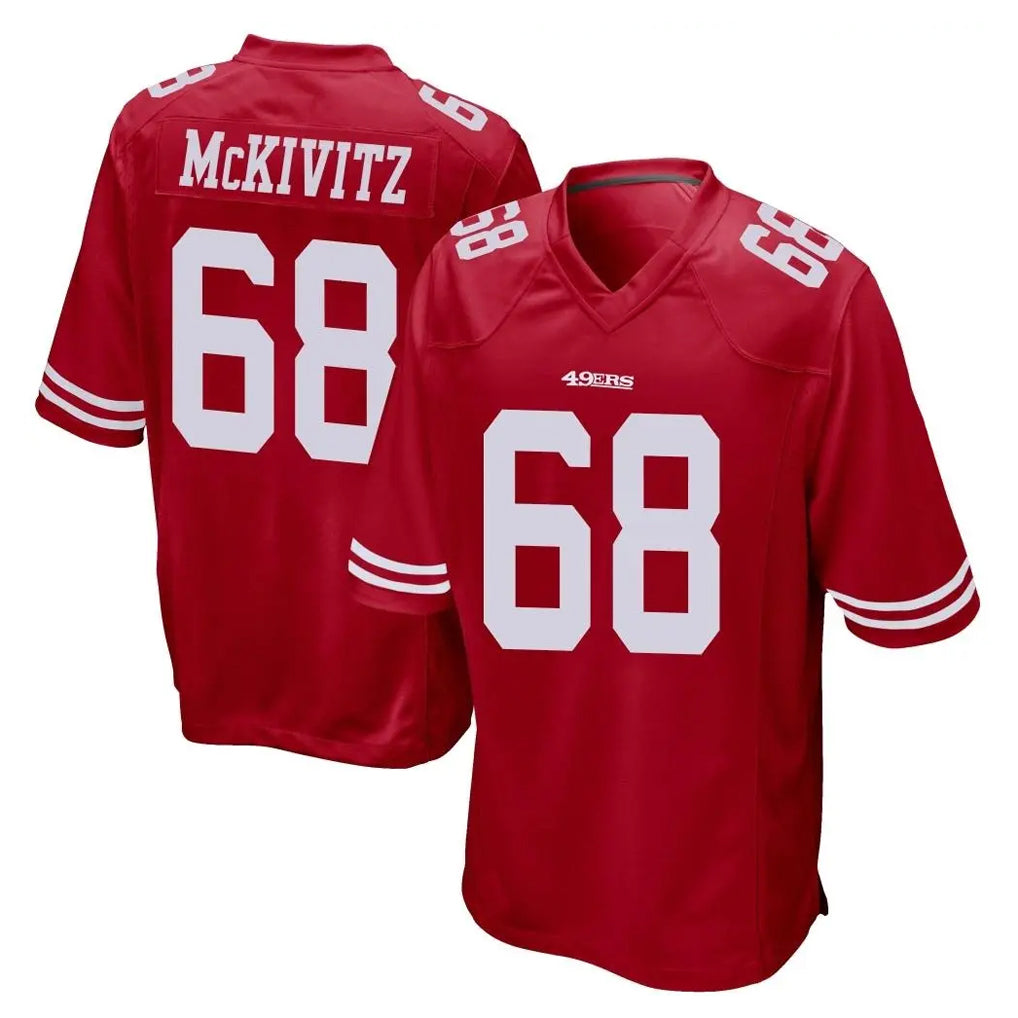 Johmsee SF.49ers #68 Colton McKivitz Player Red Home Game Stitched Jerseys