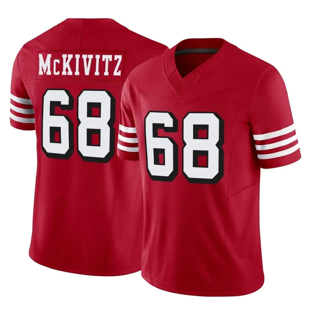 Johmsee SF.49ers #68 Colton McKivitz Player Red Limited Alternate Vapor F.U.S.E. Home Game Stitched Jerseys