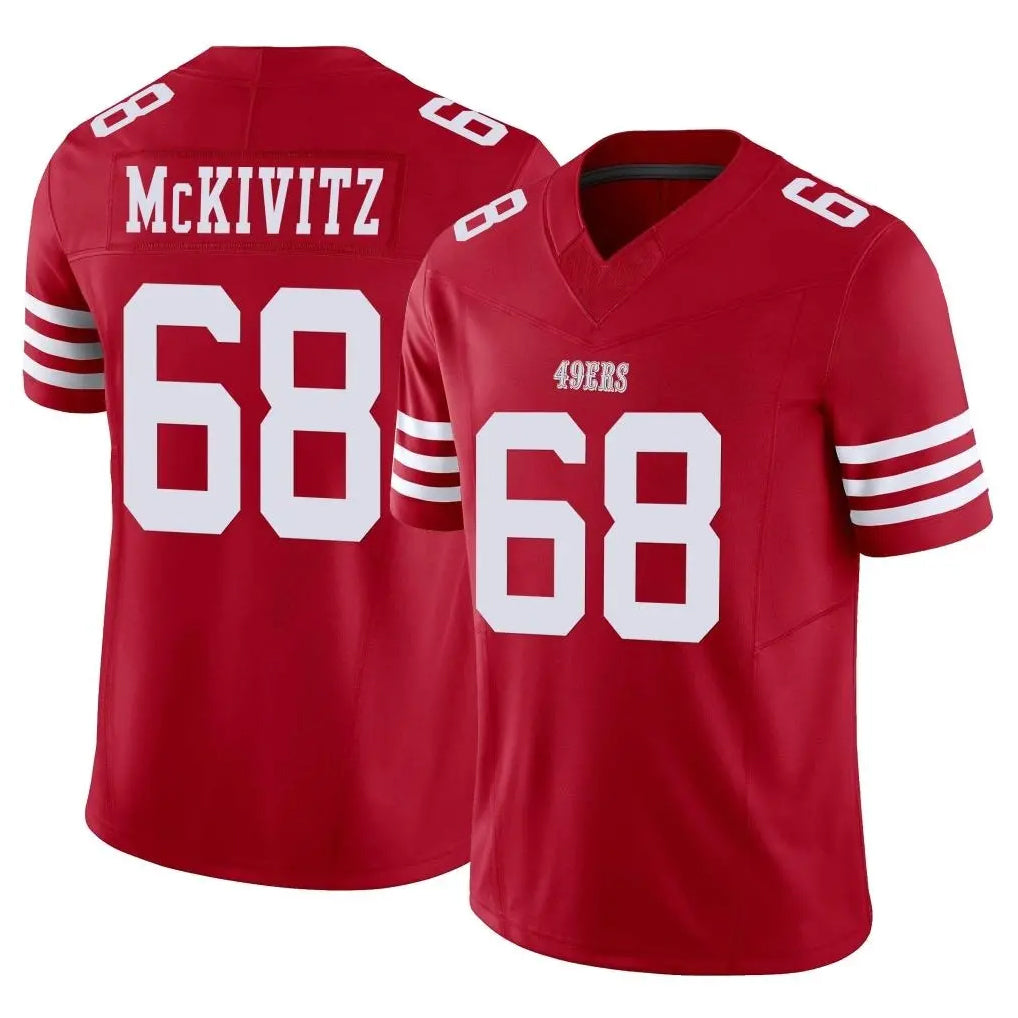 Johmsee SF.49ers #68 Colton McKivitz Player Red Limited Vapor F.U.S.E. Home Game Stitched Jerseys