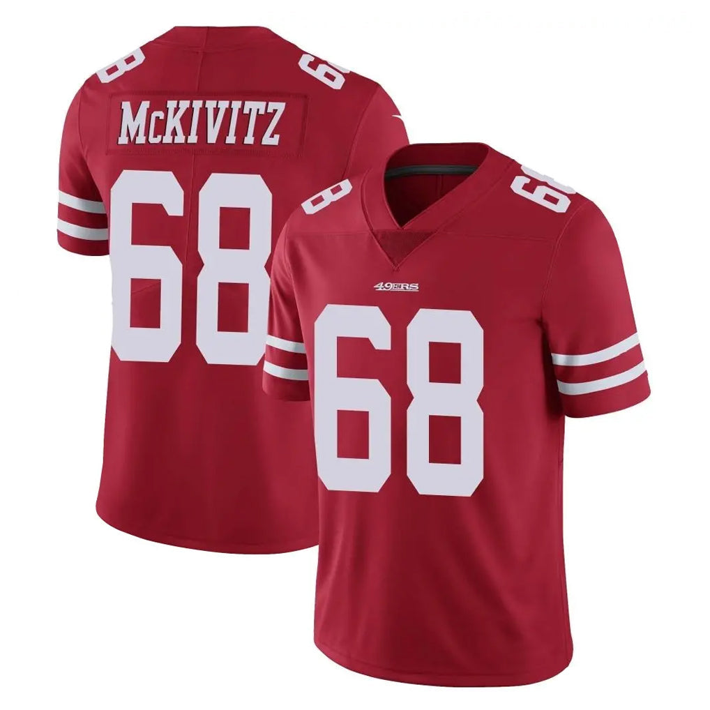 Johmsee SF.49ers #68 Colton McKivitz Player Red Limited Vapor Untouchable Home Game Stitched Jerseys