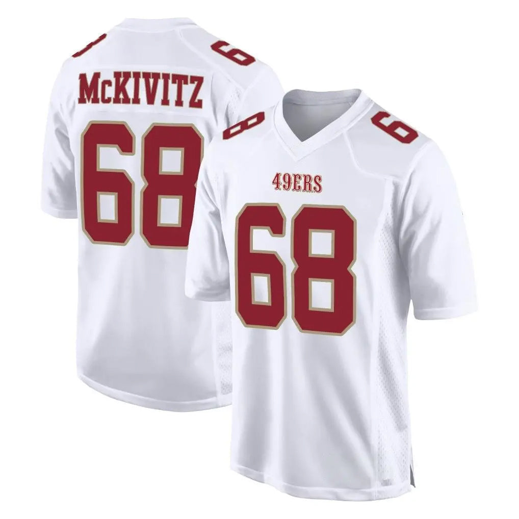 Johmsee SF.49ers #68 Colton McKivitz Player White Fashion Home Game Stitched Jerseys