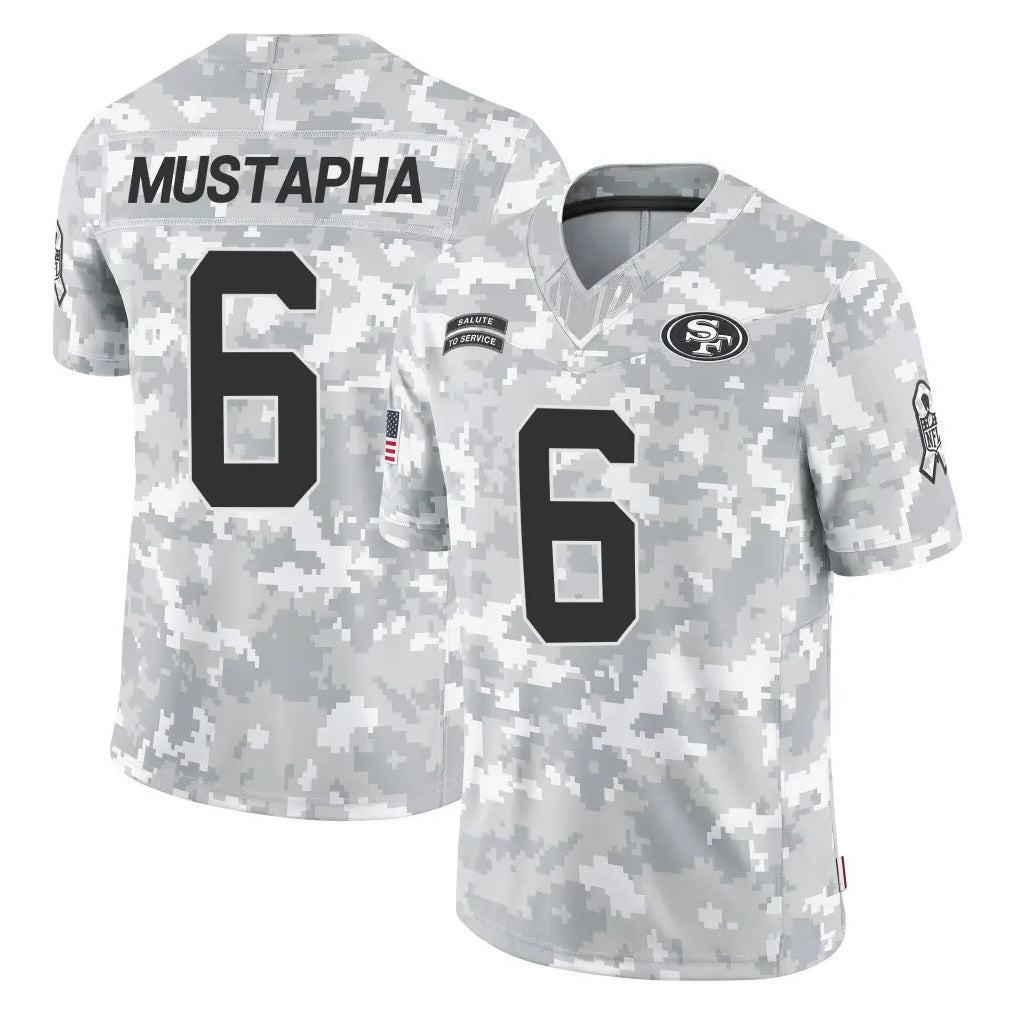 Johmsee SF.49ers #6 Malik Mustapha Player Arctic Camo Limited Salute To Service Home Game Stitched Jerseys