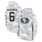 Johmsee SF.49ers #6 Malik Mustapha Player Arctic Camo Limited Salute to Service Pullover Hoodies Game Stitched Jerseys