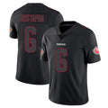 Johmsee SF.49ers #6 Malik Mustapha Player Black Impact Limited Home Game Stitched Jerseys