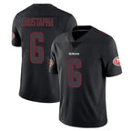 Johmsee SF.49ers #6 Malik Mustapha Player Black Impact Limited Home Game Stitched Jerseys